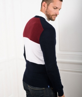 Le Pull Français Clovis cardigan - tricolore Pull cachemire