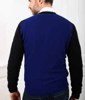 Le Pull Français Marius - noir/bleu indigo