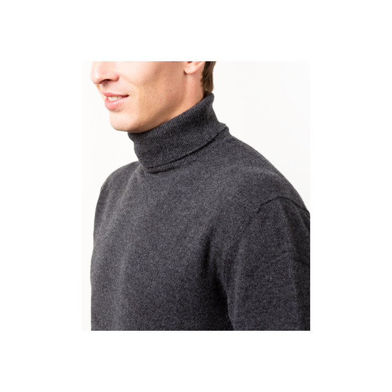 Sous Pull GUY DE BERAC col roulé anthracite