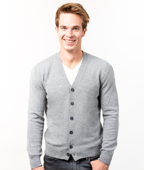 Cardigan laine homme - Marius Gris chiné - Le-pull-francais.com