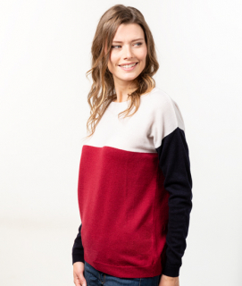 Le Pull Français Marianne col bateau - tricolore