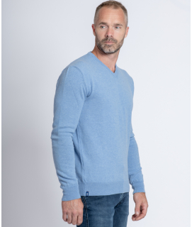 Le Pull Français César - bleu ciel