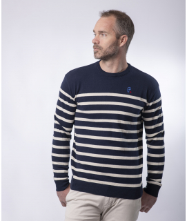 PULL MARIN COTON BIO - BLEU MARINE