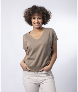 PULL LOUISON COTON BIO - TAUPE