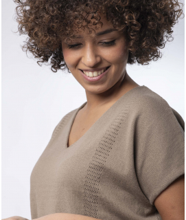 PULL LOUISON COTON BIO - TAUPE