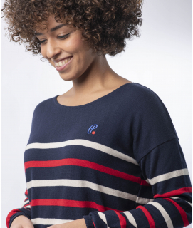 PULL MARINE COTON BIO - BLEU