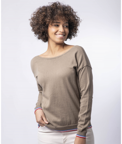 PULL MANON COTON BIO - TAUPE