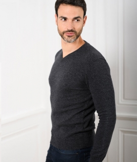 Le Pull Français César - gris anthracite