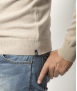 Pull Col V Homme Beige Mérinos-cachemire- César