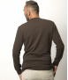 Pull Col V Homme Marron Mérinos-Cachemire-César