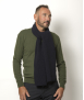Pull Col V Homme Kaki Mérinos-cachemire- César