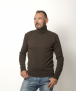 Pull Col Roulé Homme Marron Mérinos-Cachemire - Ugolin