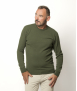 Pull Col Rond Homme Kaki Merinos-cachemire - Marcel