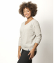 Pull Col V Femme Gris Clair Mérinos-Cachemire Margot