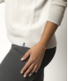 Pull Col V Femme Gris Clair Mérinos-Cachemire Margot