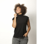 Pull Sans Manches Col Montant Femme Noir Mérinos-Cachemire Agathe