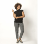 Pull Sans Manches Col Montant Femme Noir Mérinos-Cachemire Agathe