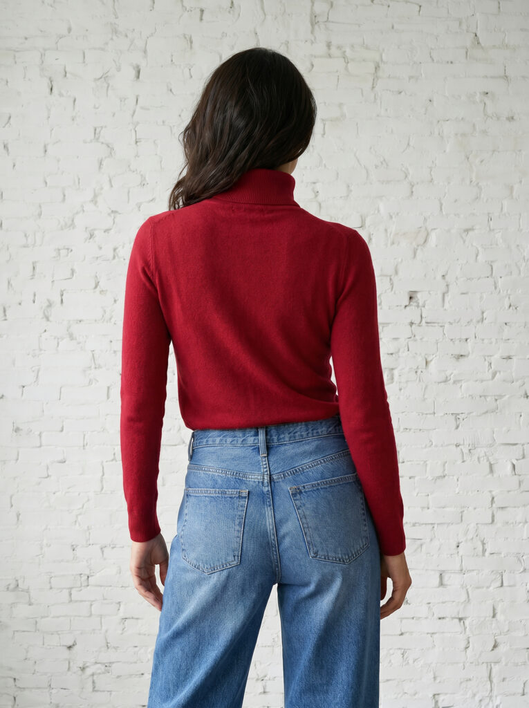 pull col roulé femme groseille merinos cachemire augustine