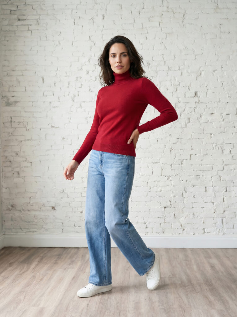 pull col roulé femme groseille merinos cachemire augustine