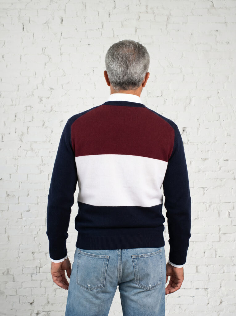 cardigan homme tricolore merinos cachemire clovis