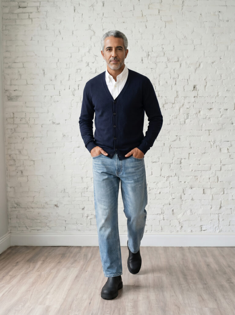cardigan homme tricolore merinos cachemire clovis