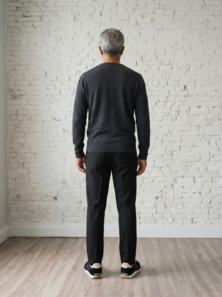 pull col v homme gris anthracite merinos cachemire césar