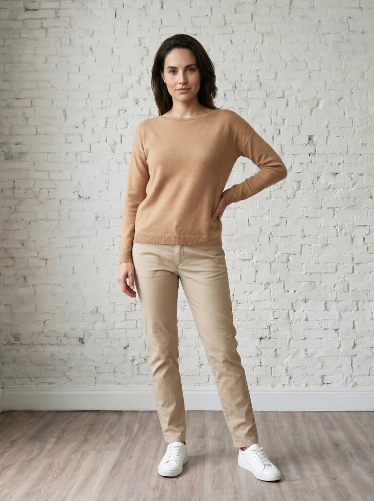 pull col bateau femme camel merinos cachemire lili