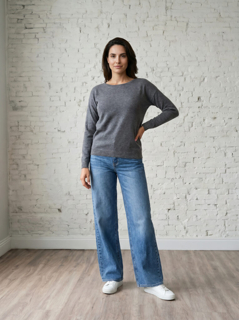 pull col bateau femme gris merinos cachemire lili