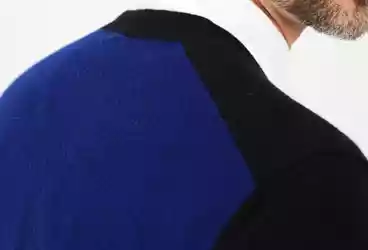 cardigan homme noir / bleu indigo merinos cachemire marius