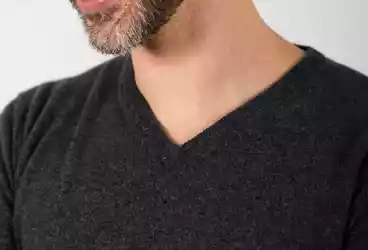 pull col v homme gris anthracite merinos cachemire césar