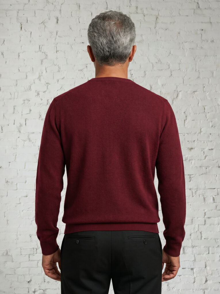 pull col rond homme bordeaux merinos cachemire marcel