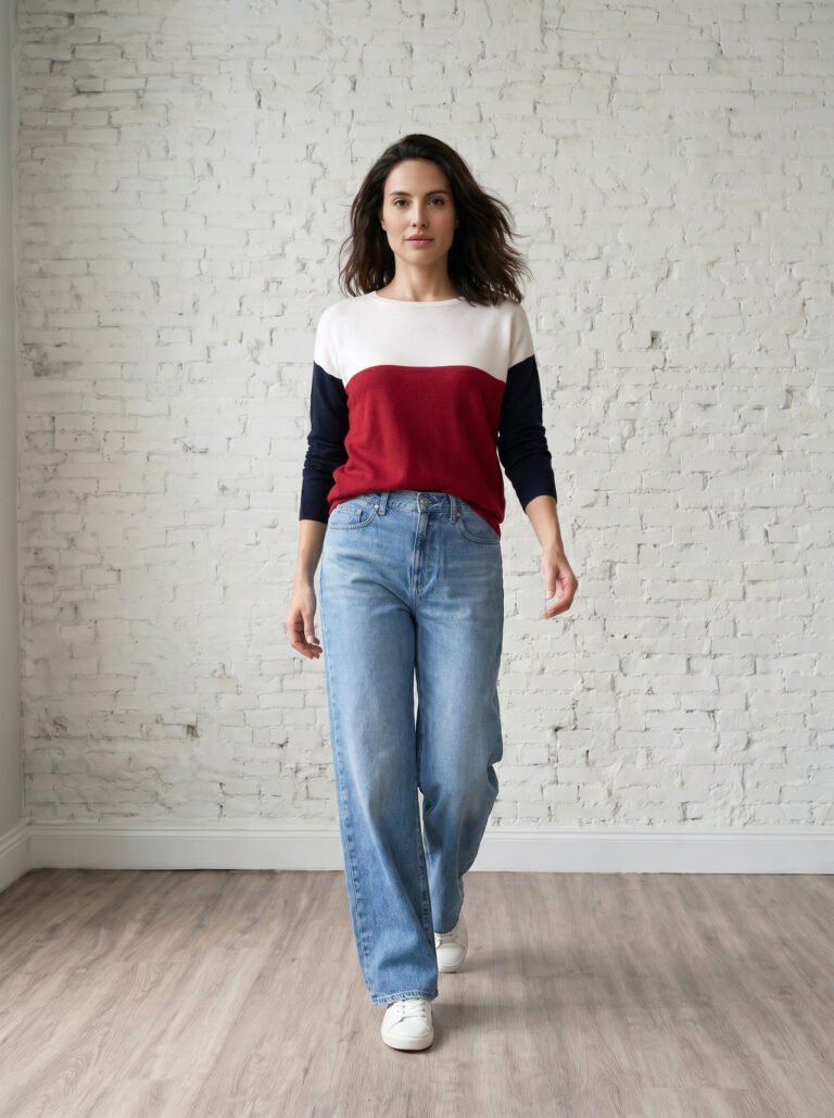 pull col bateau femme tricolore merinos cachemire marianne
