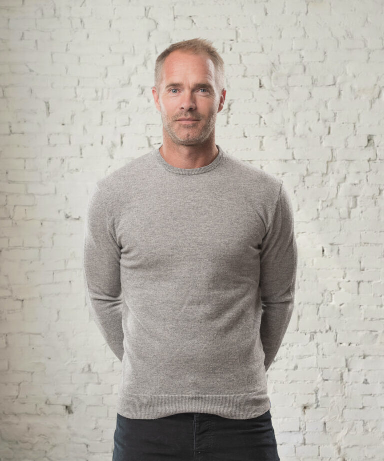 pull col rond homme gris chiné merinos cachemire marcel
