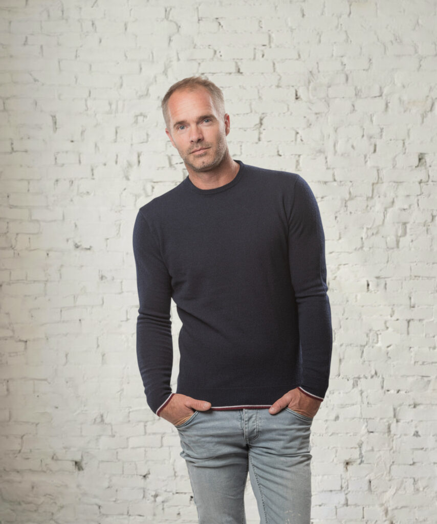 pull col rond homme marine merinos cachemire marcel