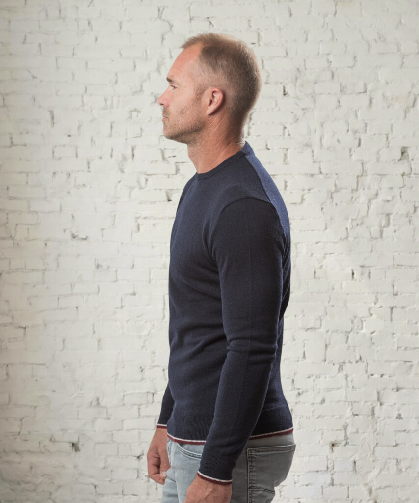 pull col rond homme marine merinos cachemire marcel