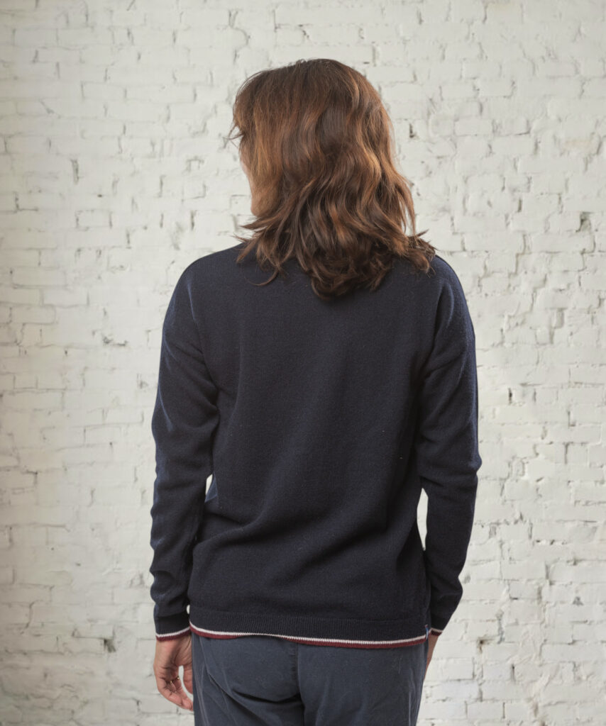 pull col bateau femme marine merinos cachemire lili