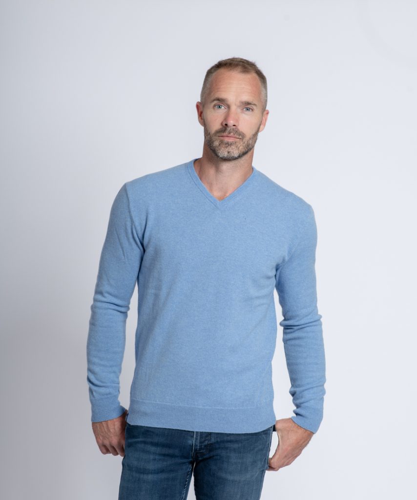 Le Pull Français César - bleu ciel