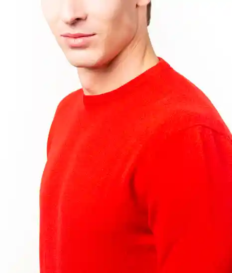 pull col rond homme rouge merinos cachemire marcel