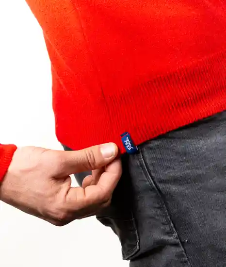 pull col rond homme rouge merinos cachemire marcel