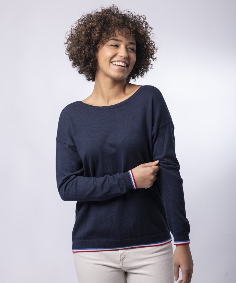 PULL MANON COTON BIO - MARINE