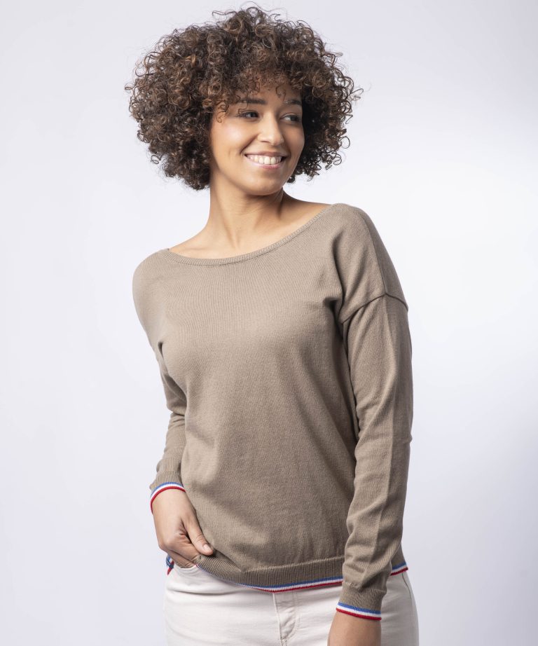 PULL MANON COTON BIO - TAUPE