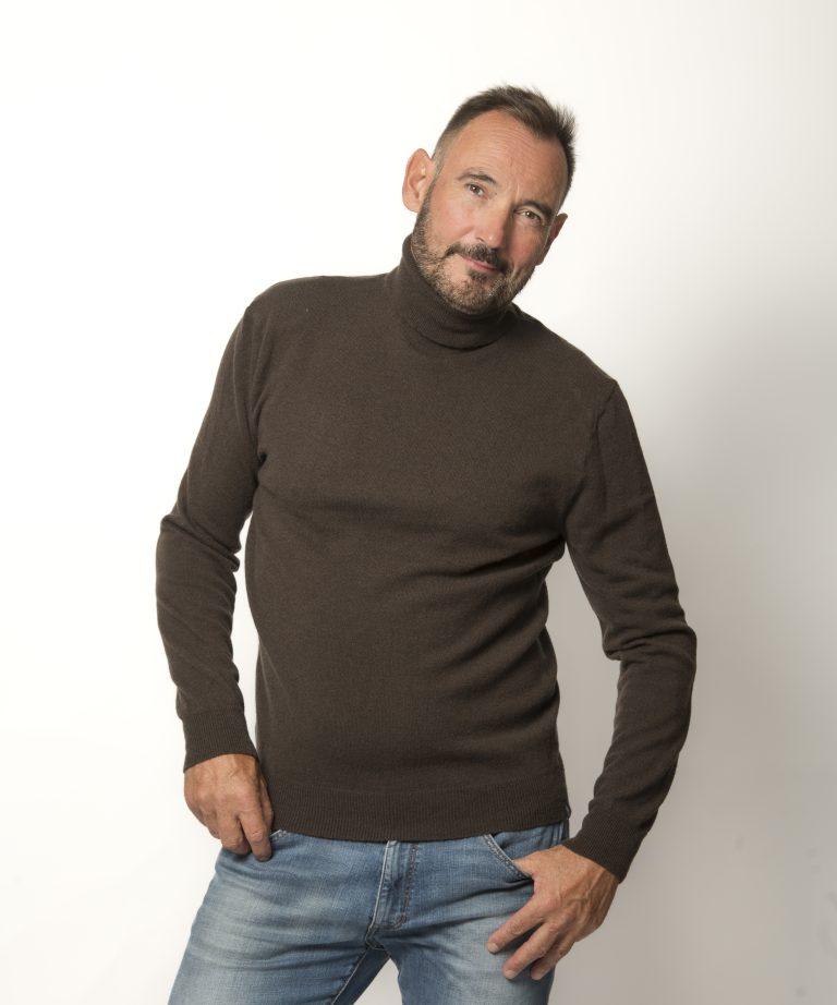 Pull Col Roulé Homme Marron Mérinos-Cachemire - Ugolin
