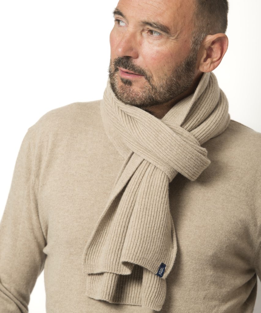 Echarpe Mixte Andréa Beige Mérinos et cachemire