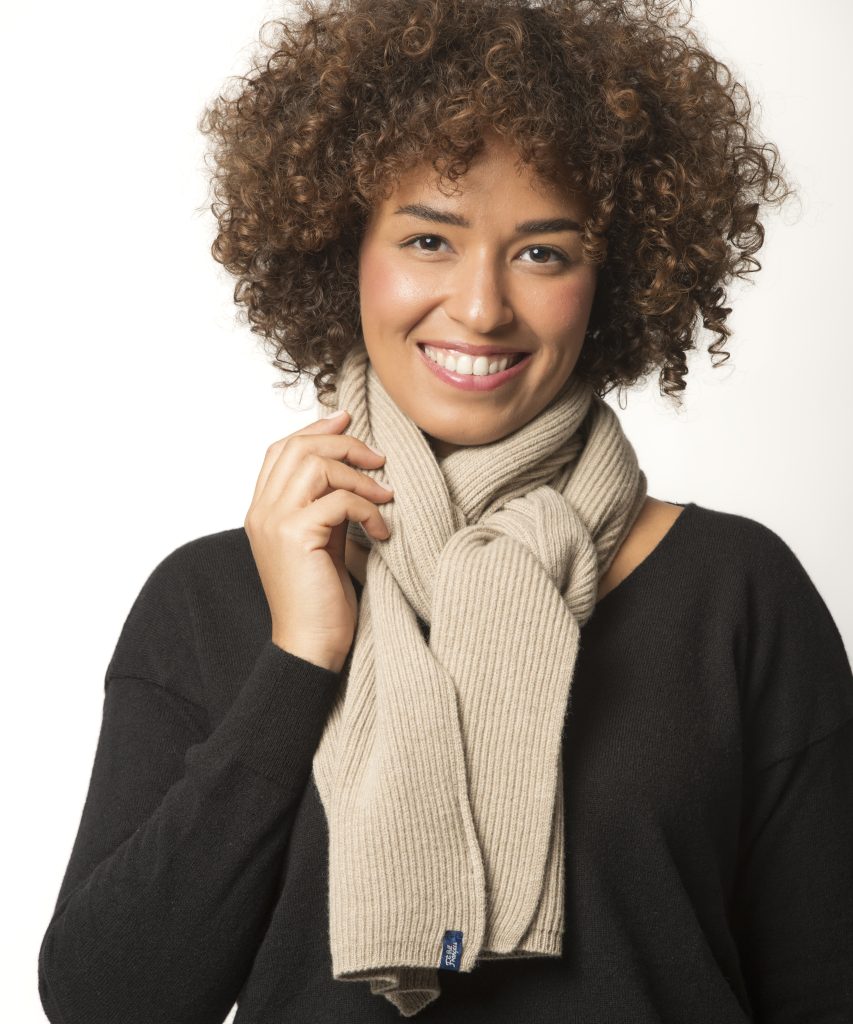 Echarpe Mixte Andréa Beige Mérinos et cachemire