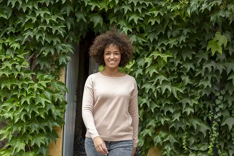 pull col bateau femme rose pâle mérinos cachemire lili
