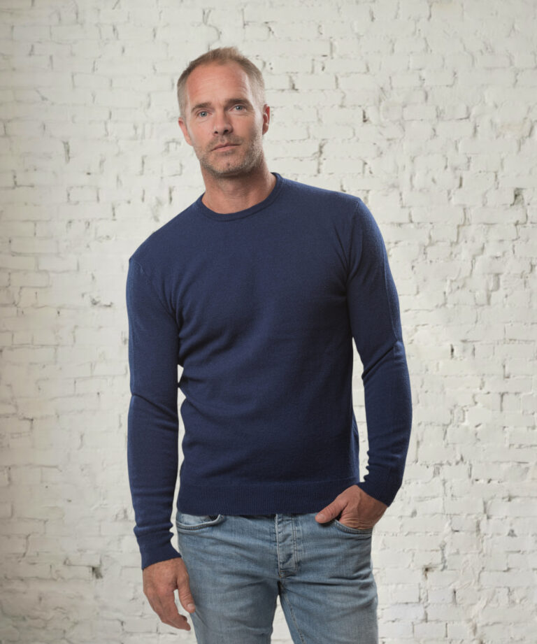 pull col rond homme marron mérinos cachemire marcel (copie)