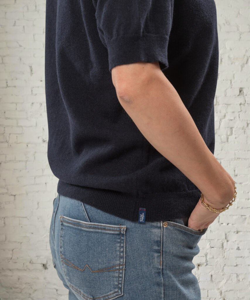pull manches courtes femme gris perle mérinos cachemire constance (copie)