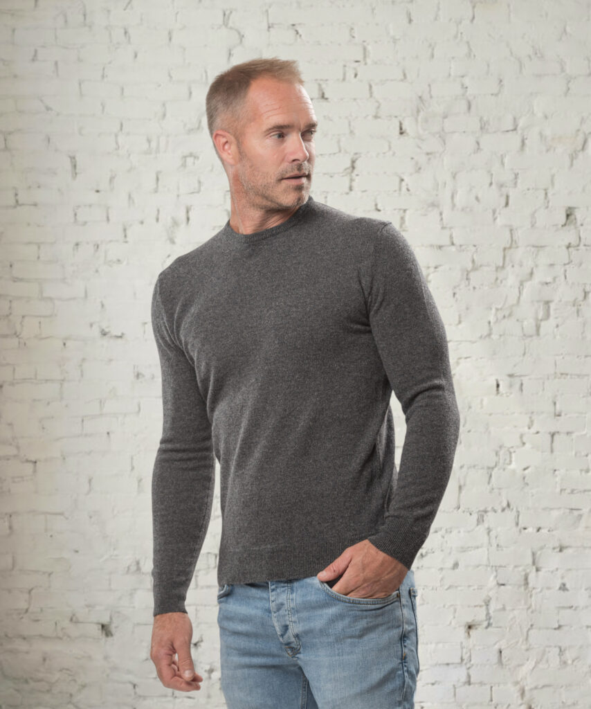 pull col rond homme marron mérinos cachemire marcel (copie)